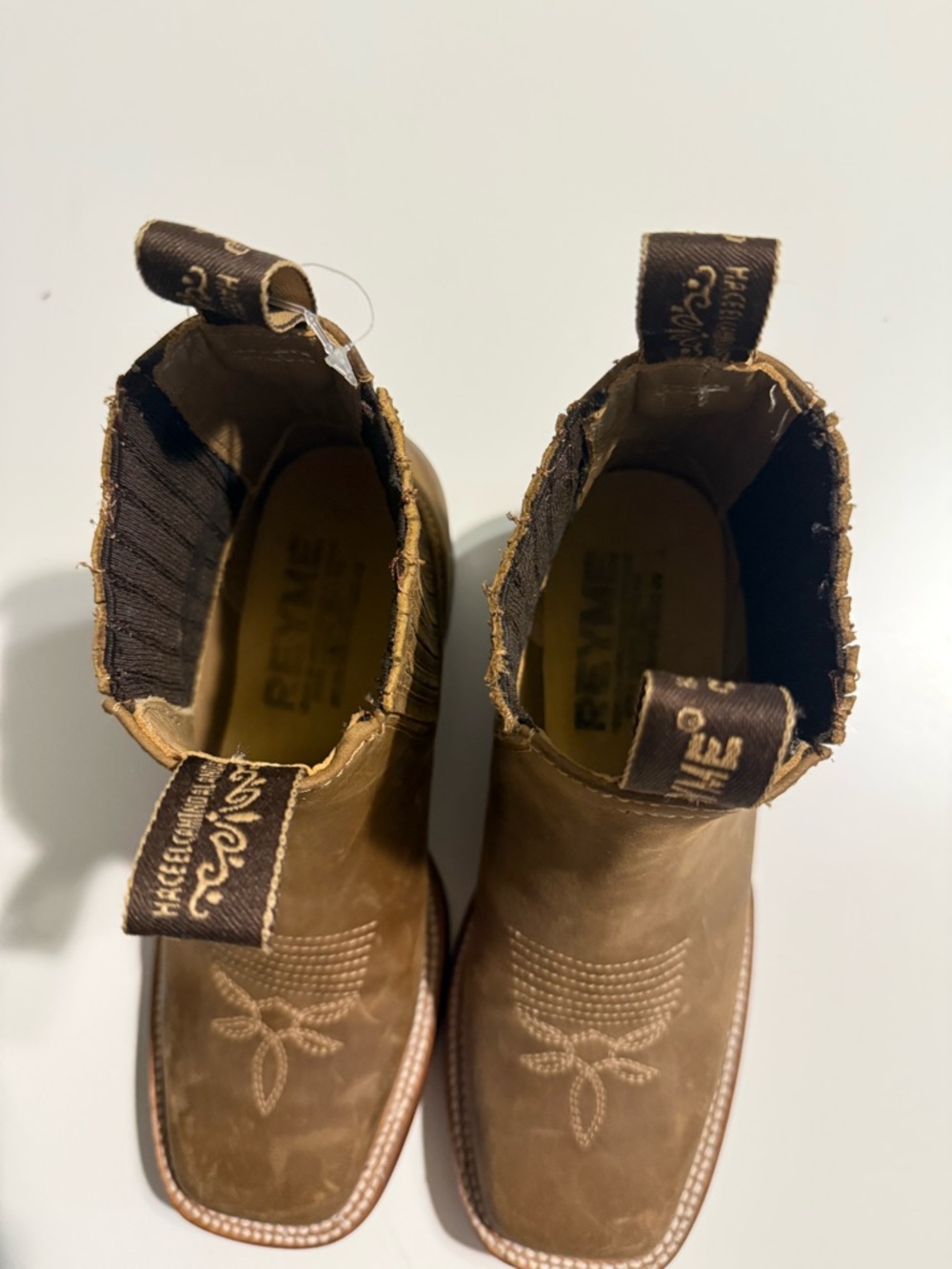 Café brown cowgirl ankle boots for women, US size 6 - Picture 5 of 12